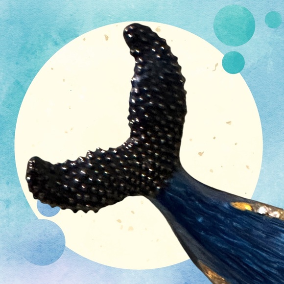 Blue Dolphin Enamel Hinged Magnetic Rhinestone Jewelry Trinket Box 3.5" - Picture 11 of 12